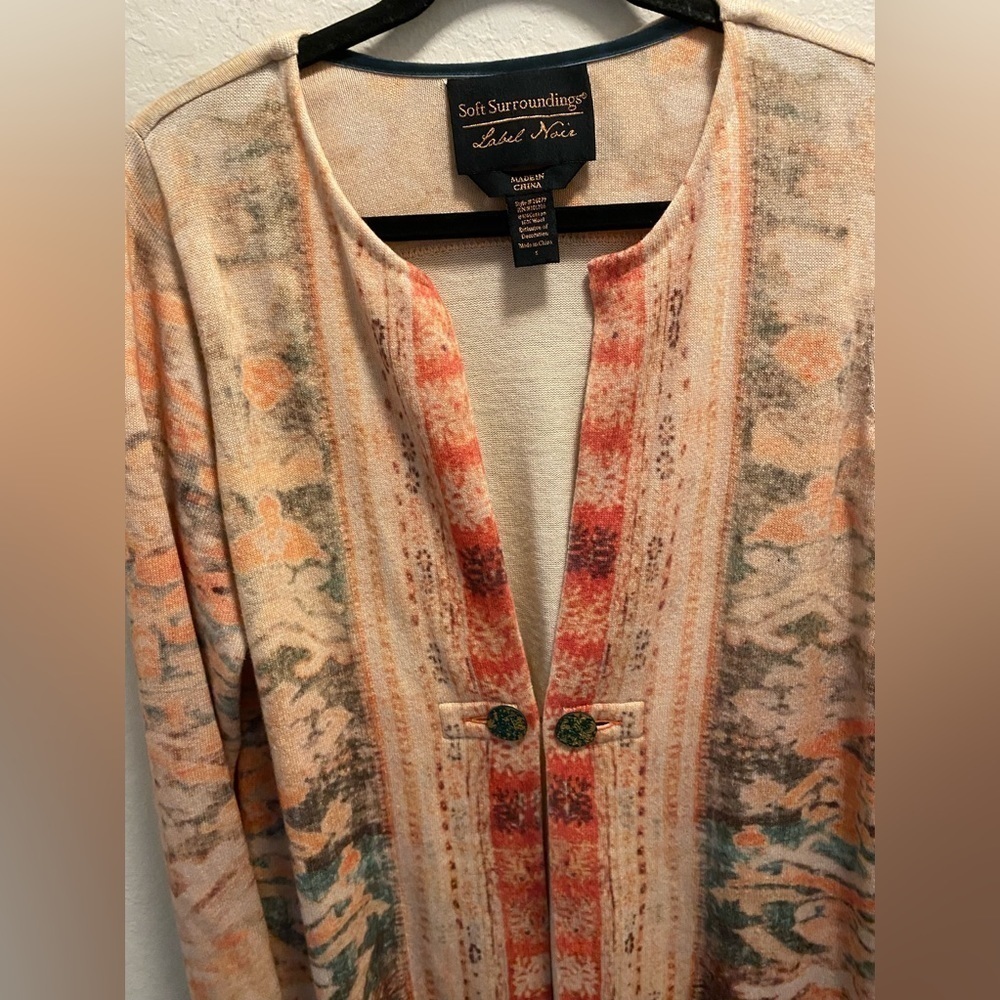 Soft Surroundings Label Noir Oushak Wool Blend Cardigan - Picture 8 of 13